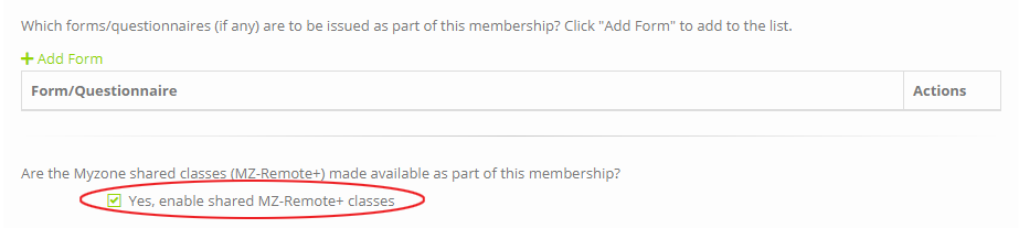 Adding MZ-Remote+ to a membership plan